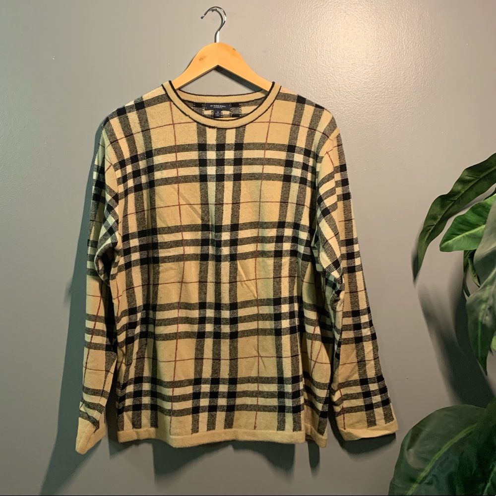 Check jacquard Burberry sweater